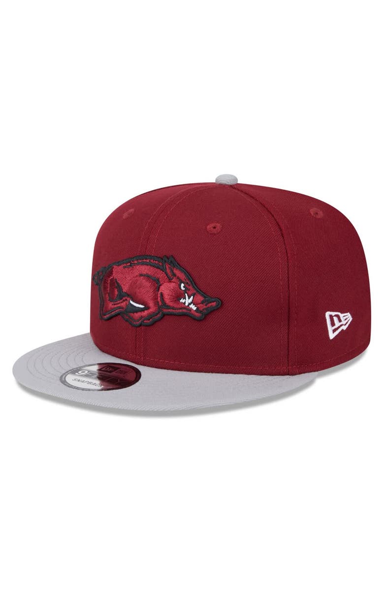 New Era Men's New Era Cardinal Arkansas Razorbacks Two-Tone 9FIFTY Snapback Hat, Main, color, 