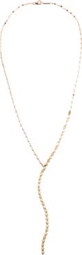 LANA Nude 14K Gold Lariat Necklace