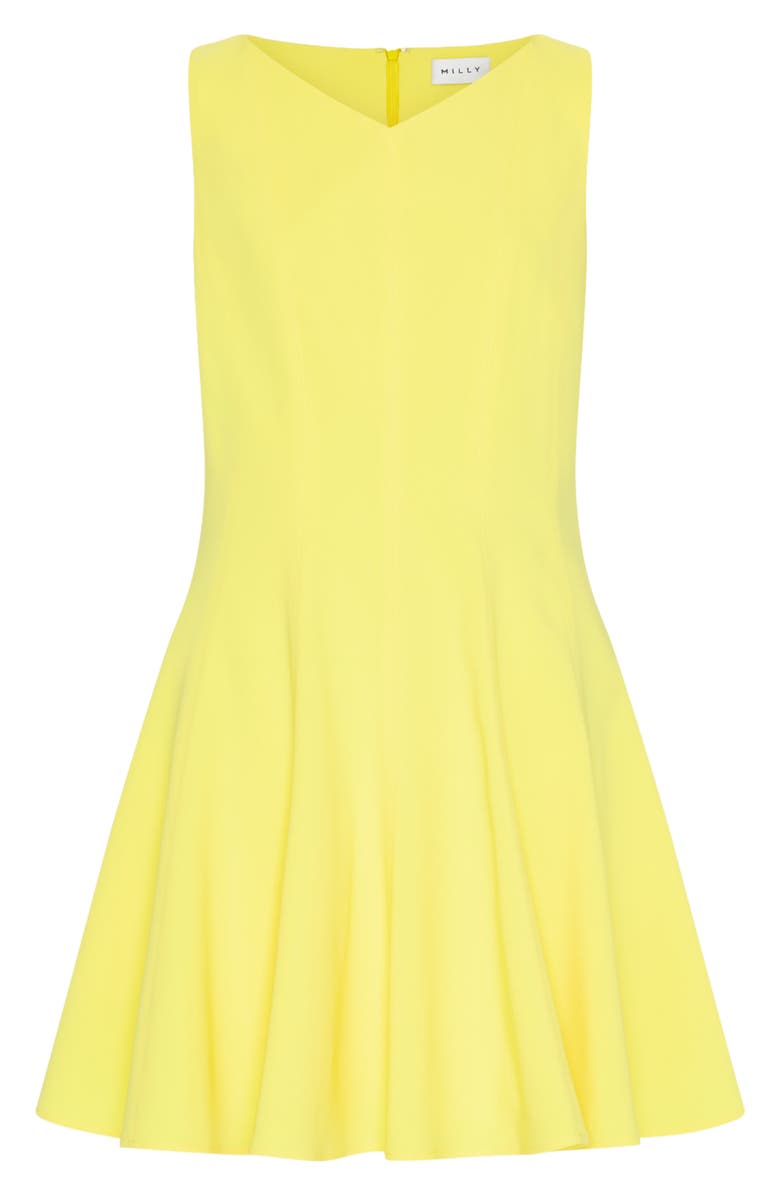 Milly Sleeveless Fit & Flare Minidress, Alternate, color, Yellow