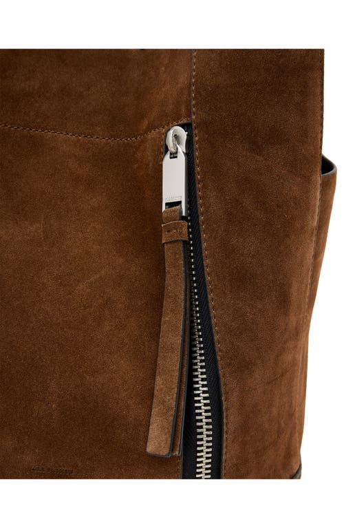 Allsaints Alba Leather Hobo Bag In Brown