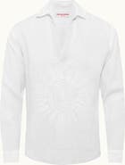 Orlebar Brown Ridley Embroidery Relaxed Fit Linen Sunshine Embroidery Shirt