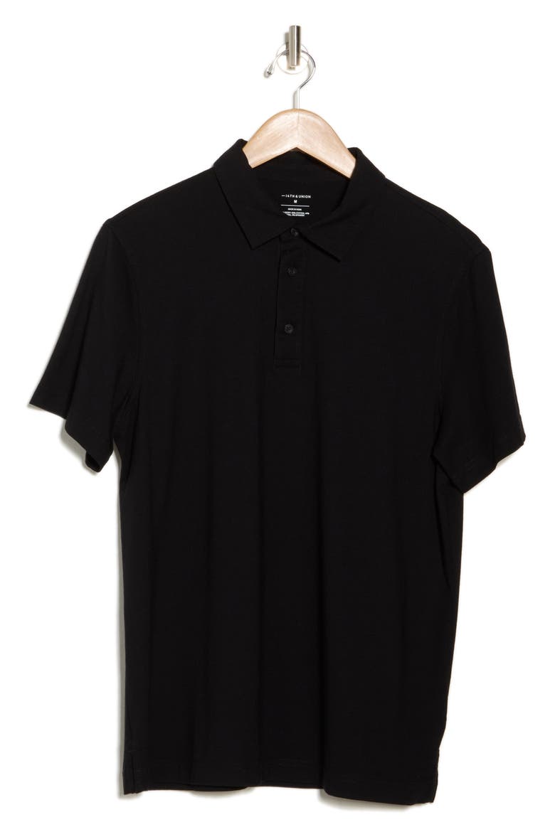 Cotton & Modal Polo, Alternate, color, BLACK