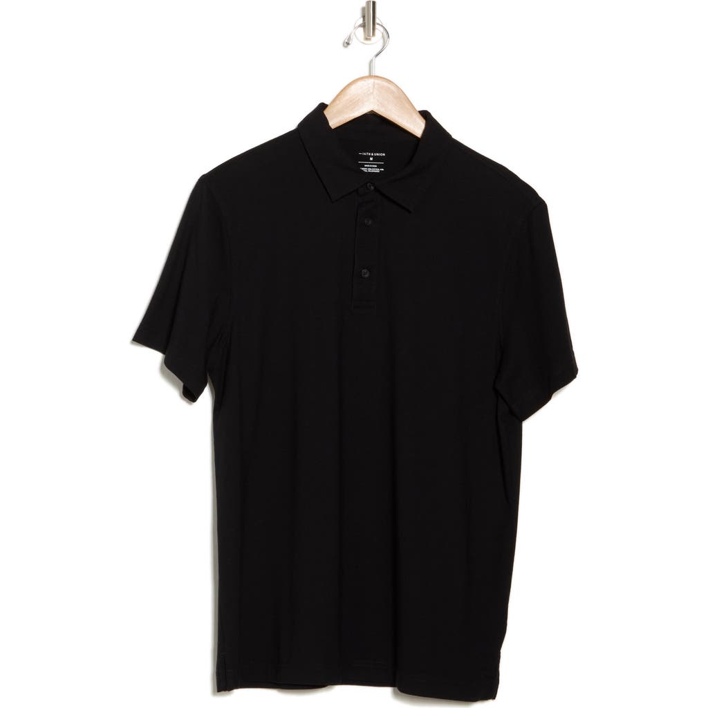 14th & Union Cotton & Modal Polo In Black