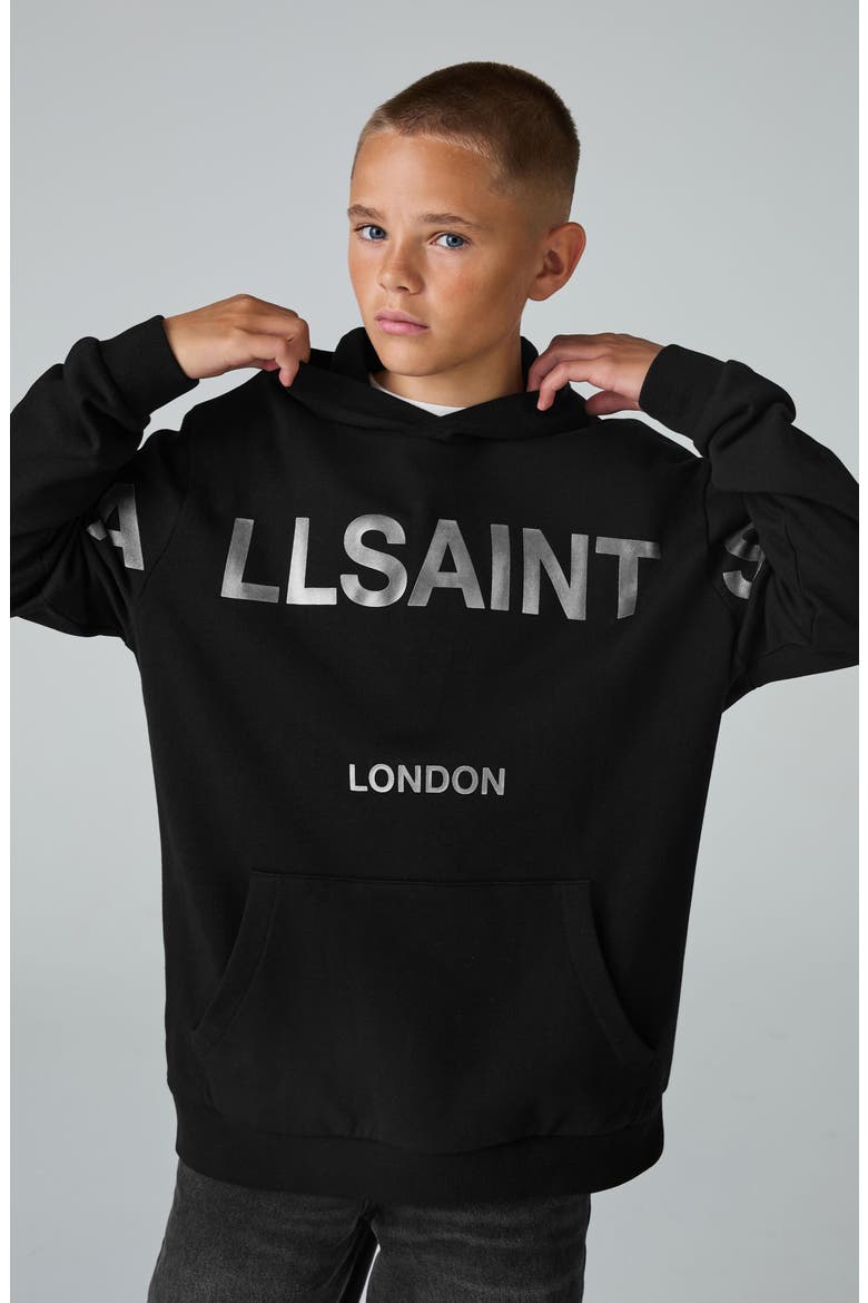 Kids' Biggie Oversize Cotton Graphic Hoodie, Alternate, color, BLACK