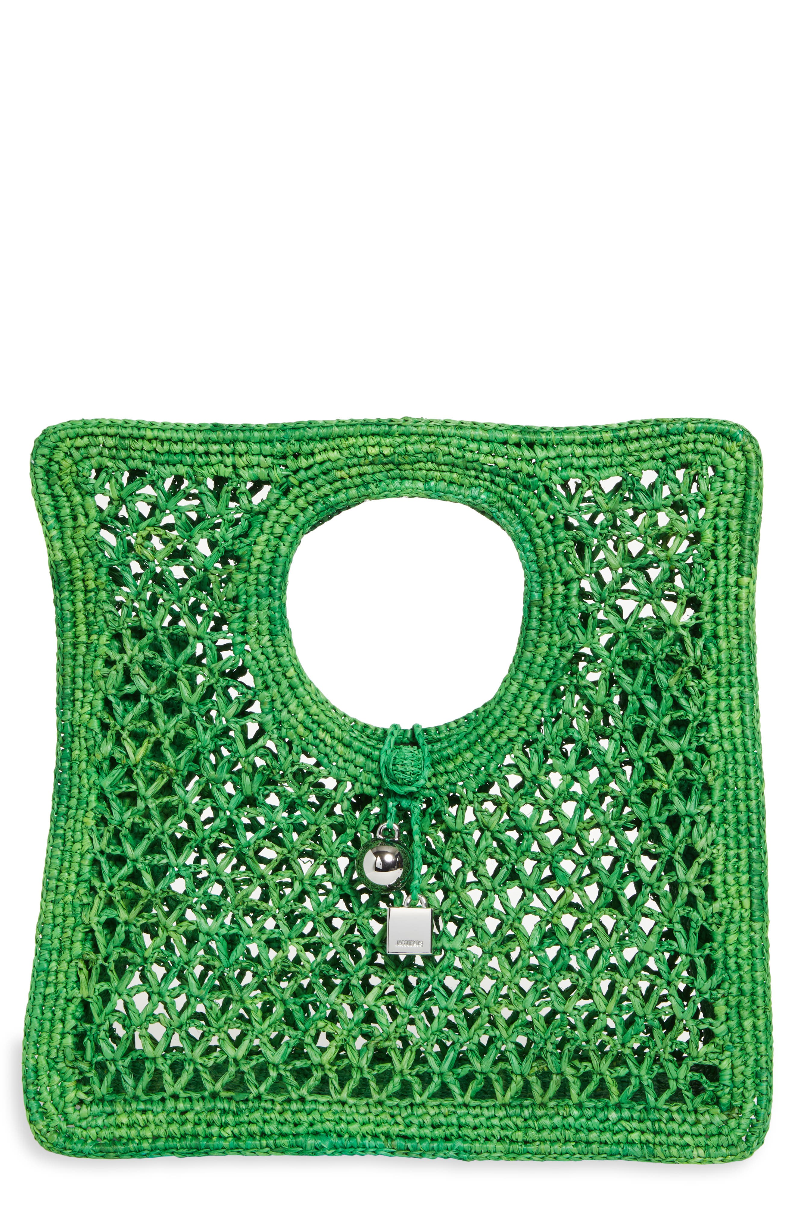 Jacquemus Le Spiaggia Square Bag, Main, color, Green 550