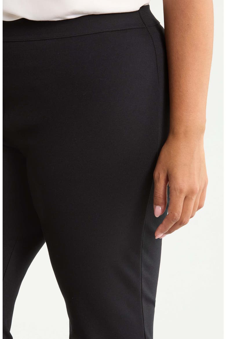High Waist Ankle Kick Flare Ponte Pants, Alternate, color, BLACK