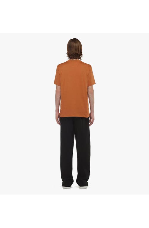 Mcm Laurel Logo Print T-shirt In Organic Cotton In Cognac