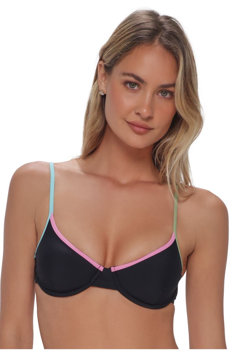 Swim Systems Addie Underwire Bikini Swimsuit Top, Alternate, color, Black