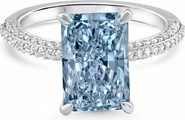 Bliss Diamond 4.44Ct Fancy Blue Radiant Cut Diamond Engagement Ring 14k Gold Lab Grown