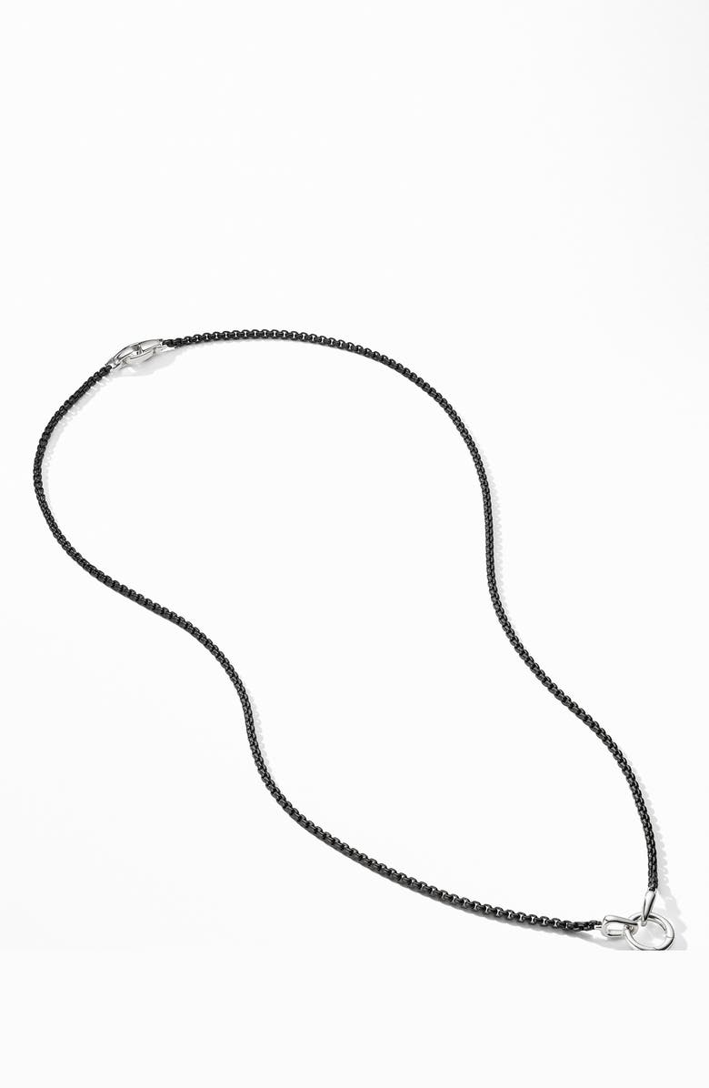 David Yurman Smooth Amulet Box Chain Necklace in Stainless Steel , 2.7mm, Alternate, color,