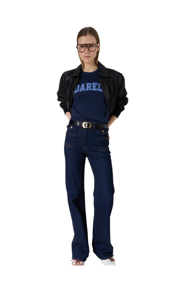 GERARD DAREL Melly Retro Logo T-Shirt, Alternate, color, Navy Blue