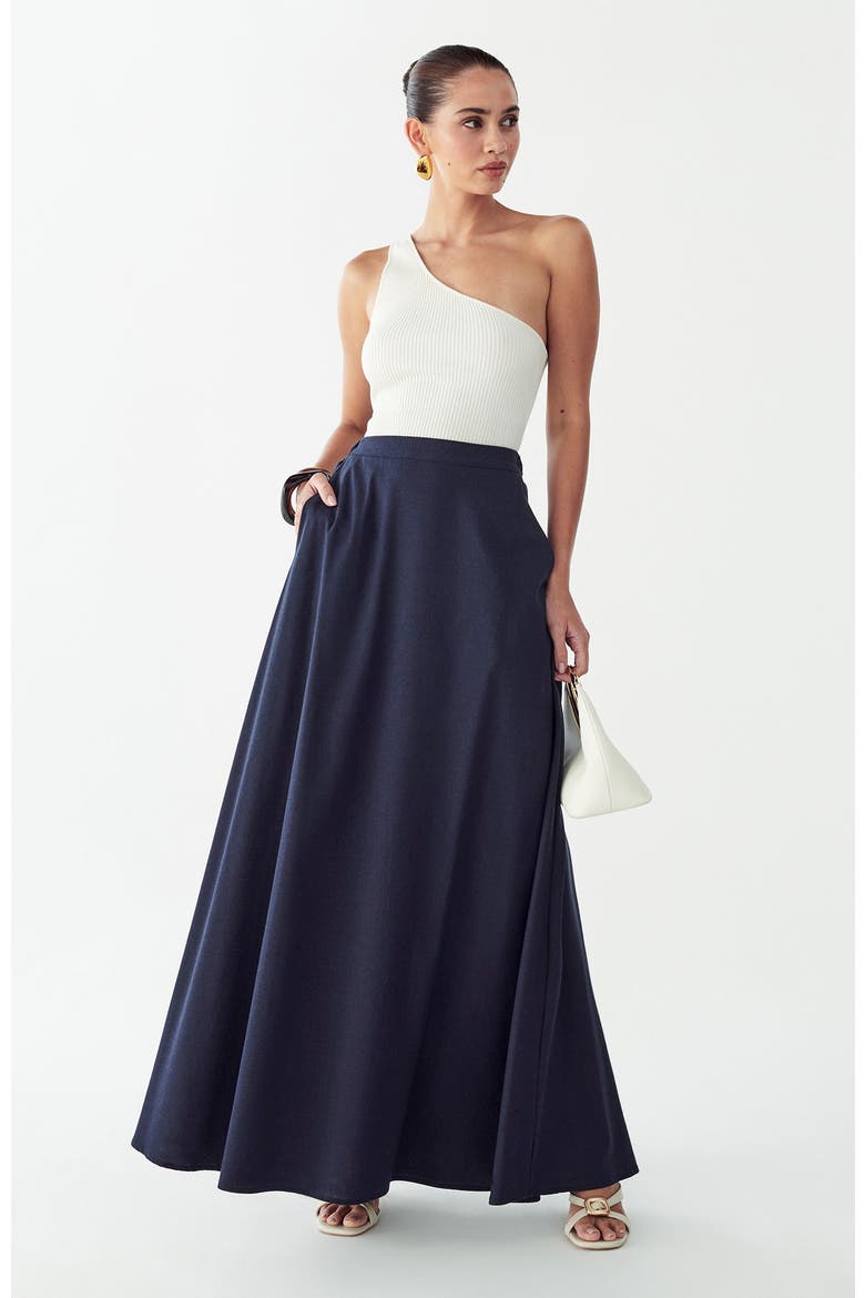 Isla Maxi Skirt, Alternate, color, Navy Blue