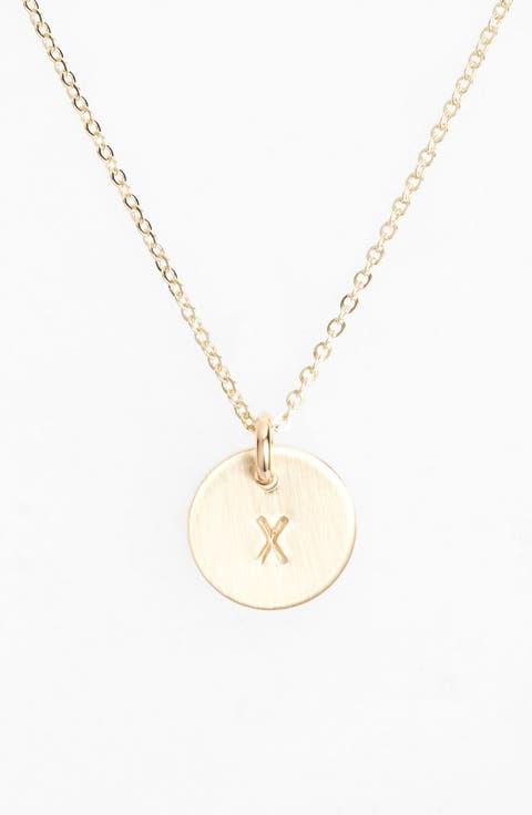 14k-Gold Fill Initial Mini Circle Necklace