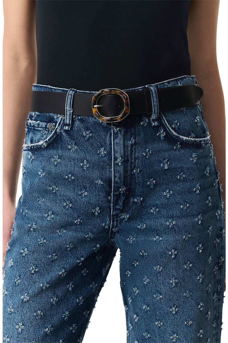 Audrey Leather Belt, Alternate, color, BLACK