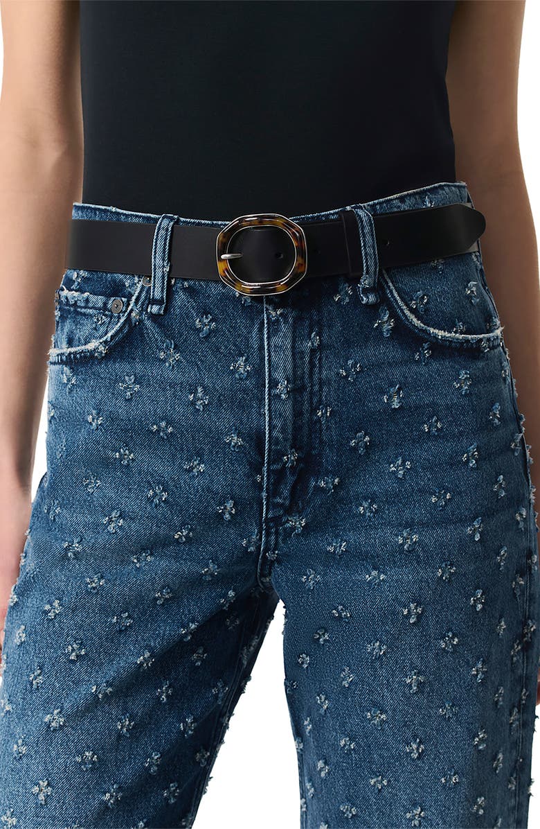 rag & bone Audrey Leather Belt, Alternate, color, Black