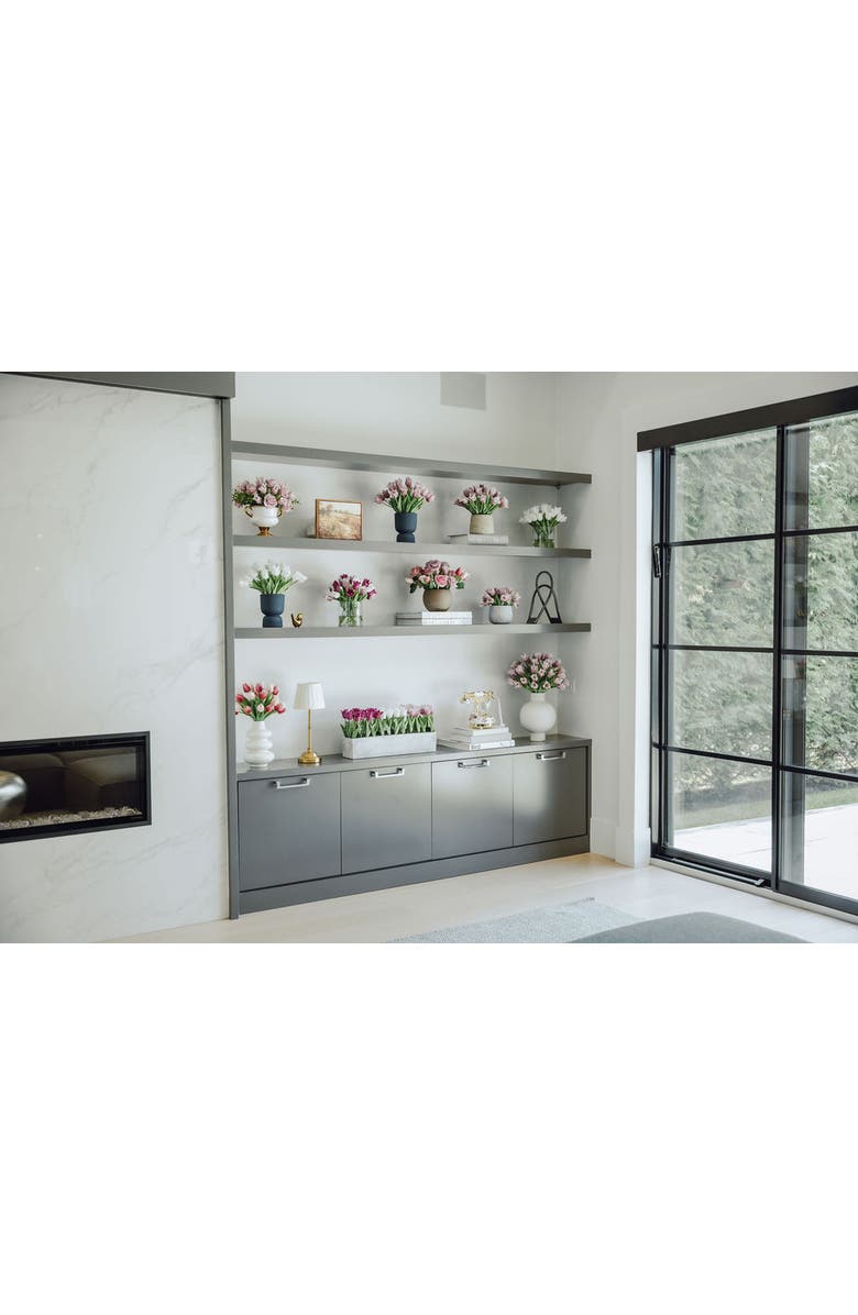 CocoBella Lilou RealTouch Tulip Arrangement, Alternate, color, Fuschia, White, Pink