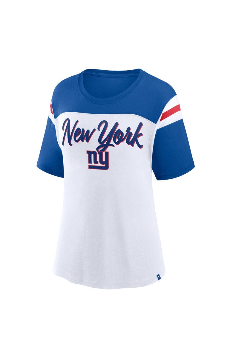 FANATICS Women's Fanatics White/Royal New York Giants Cheer Chant Fashion Crop Top, Alternate, color, White