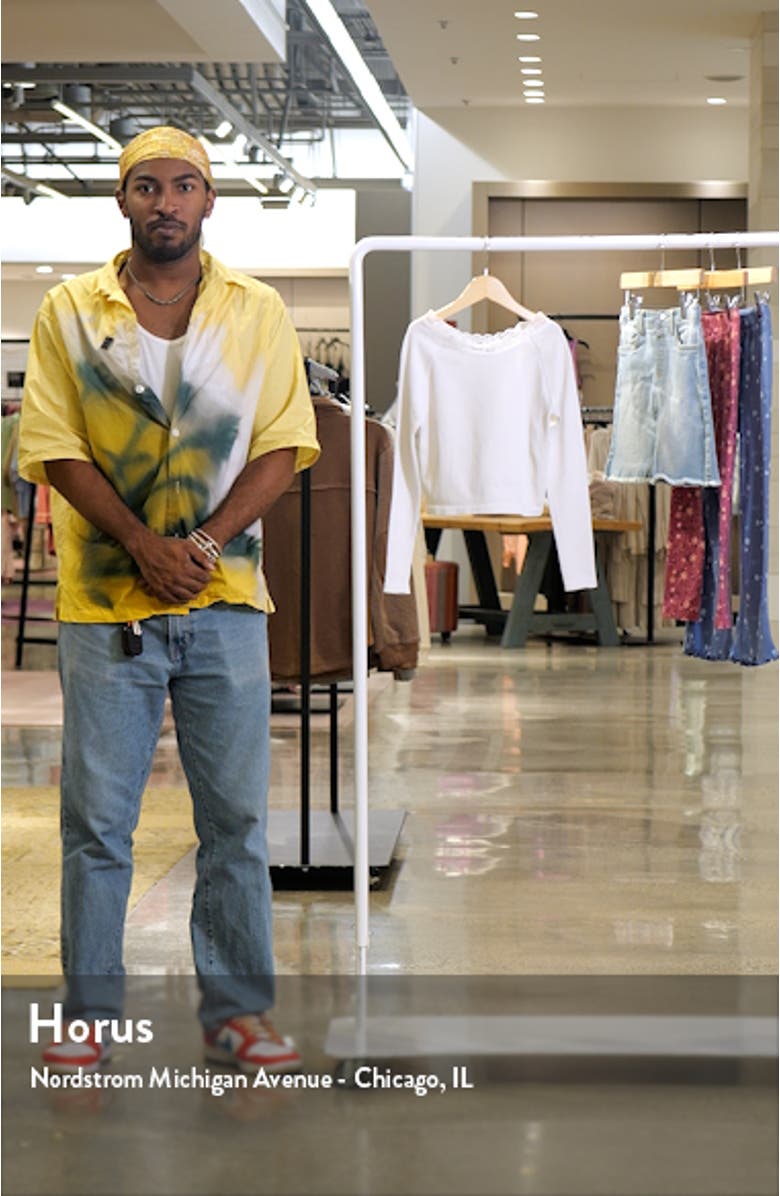 Kids' Lace Neck Long Sleeve Rib Top, sales video thumbnail