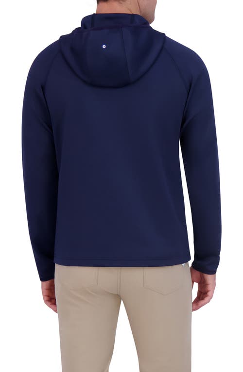Ben Sherman Scuba Knit Quarter Zip Hoodie In Navy