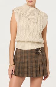 ASTR the Label Kristin Cable Stitch Sleeveless Sweater