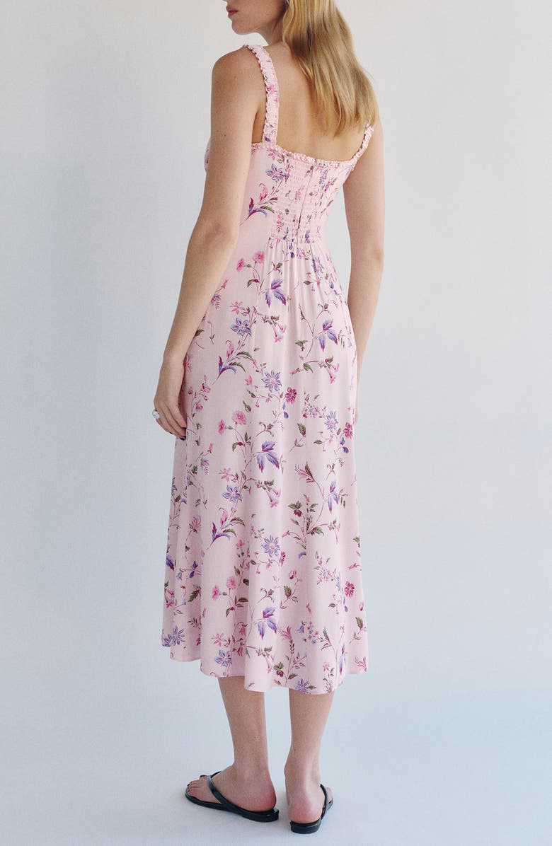 Reformation Tully Ditsy Floral Sweetheart Neck Midi Dress, Alternate, color, Stella