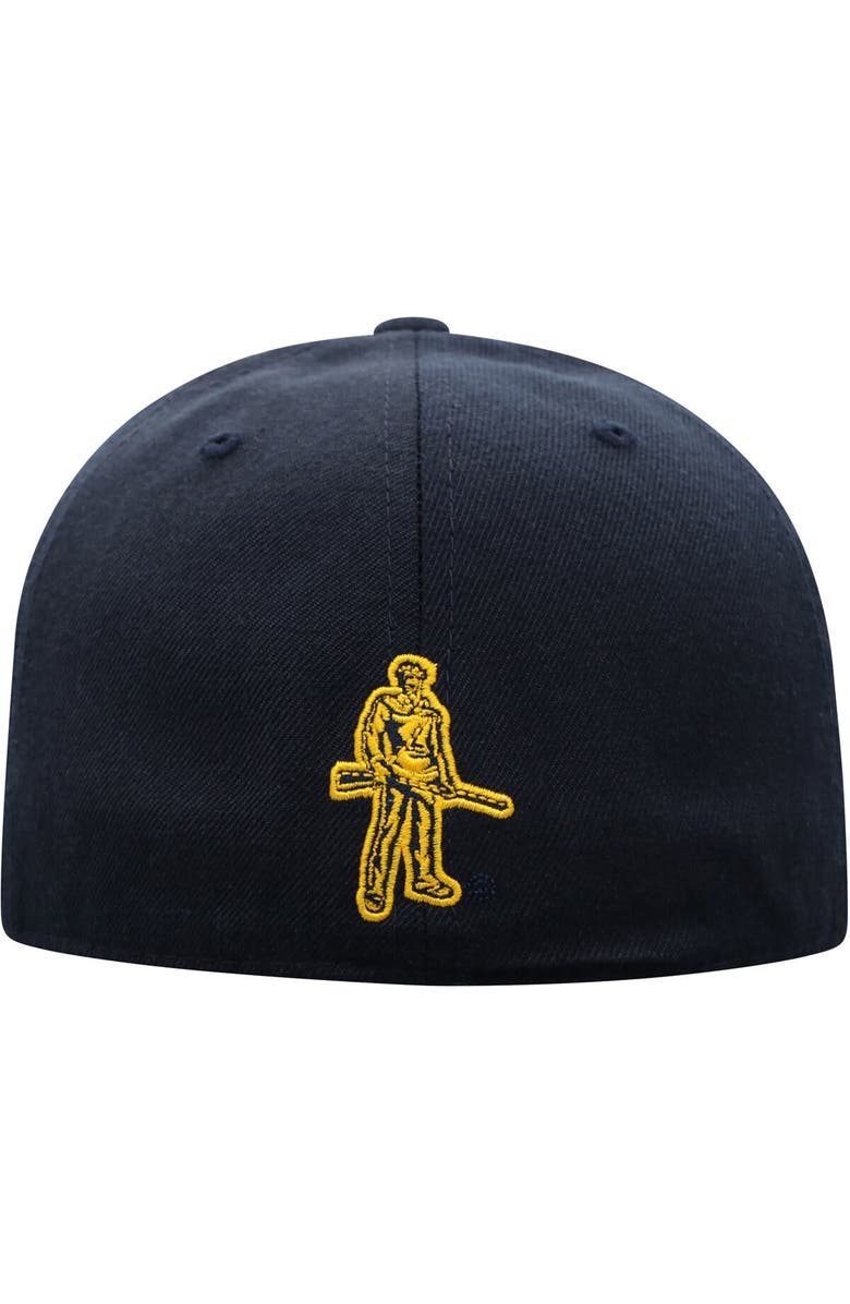 TOP OF THE WORLD Men's Top of the World Navy West Virginia Mountaineers Team Color Fitted Hat, Alternate, color, Navy