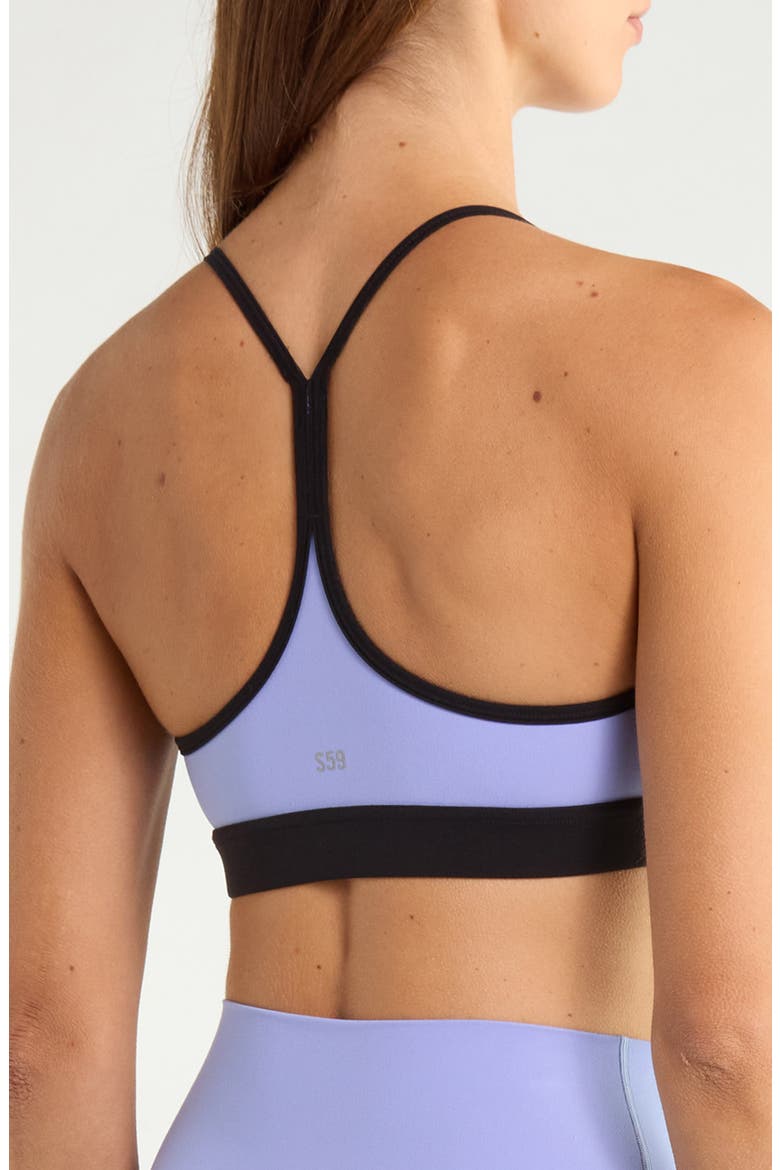 Emerson Airweight Sports Bra, Alternate, color, PURPLE HAZE/ BLACK