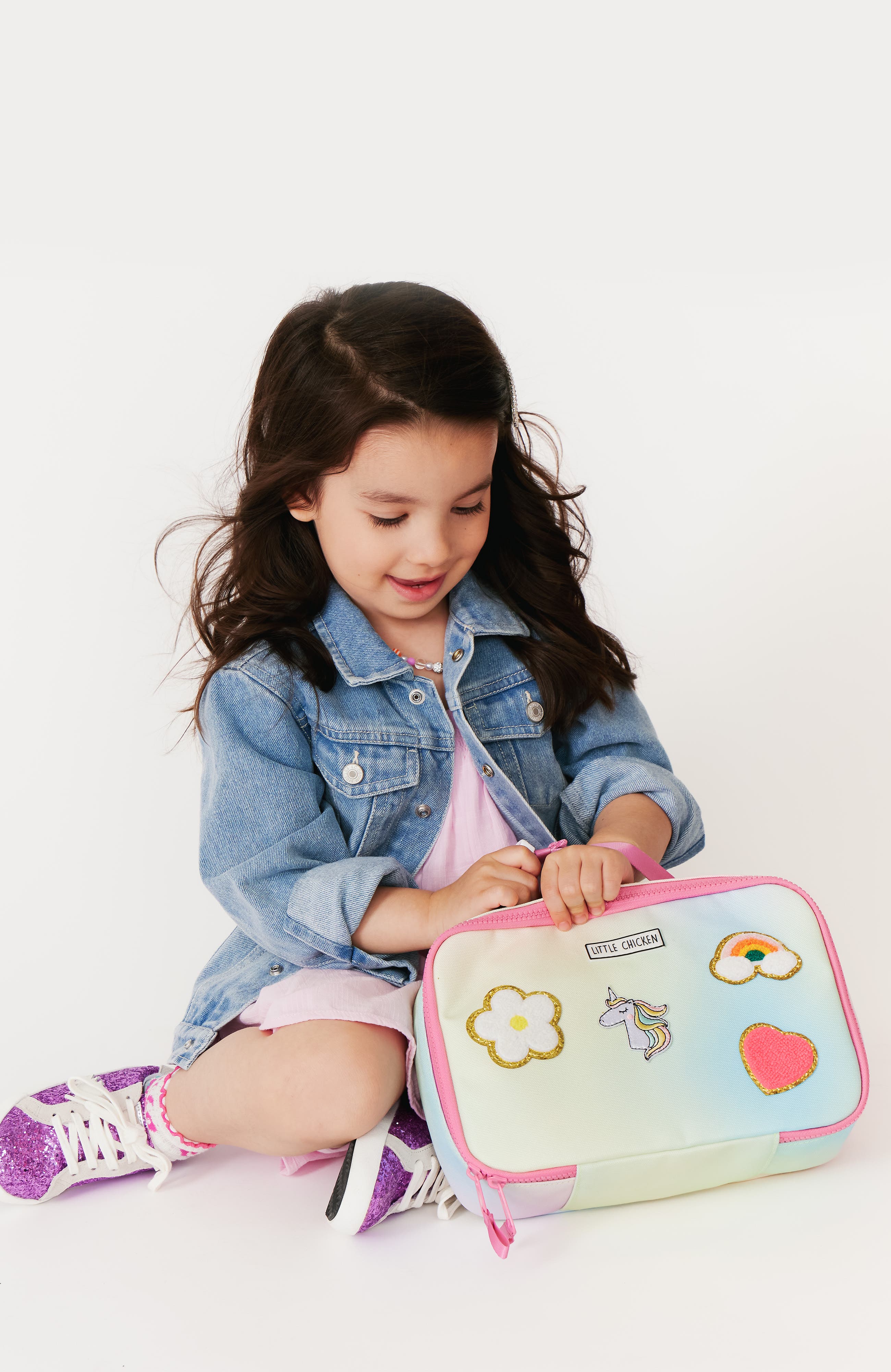 Little Chicken Kids' Patched Lunchbox, Alternate, color, Pink Multi