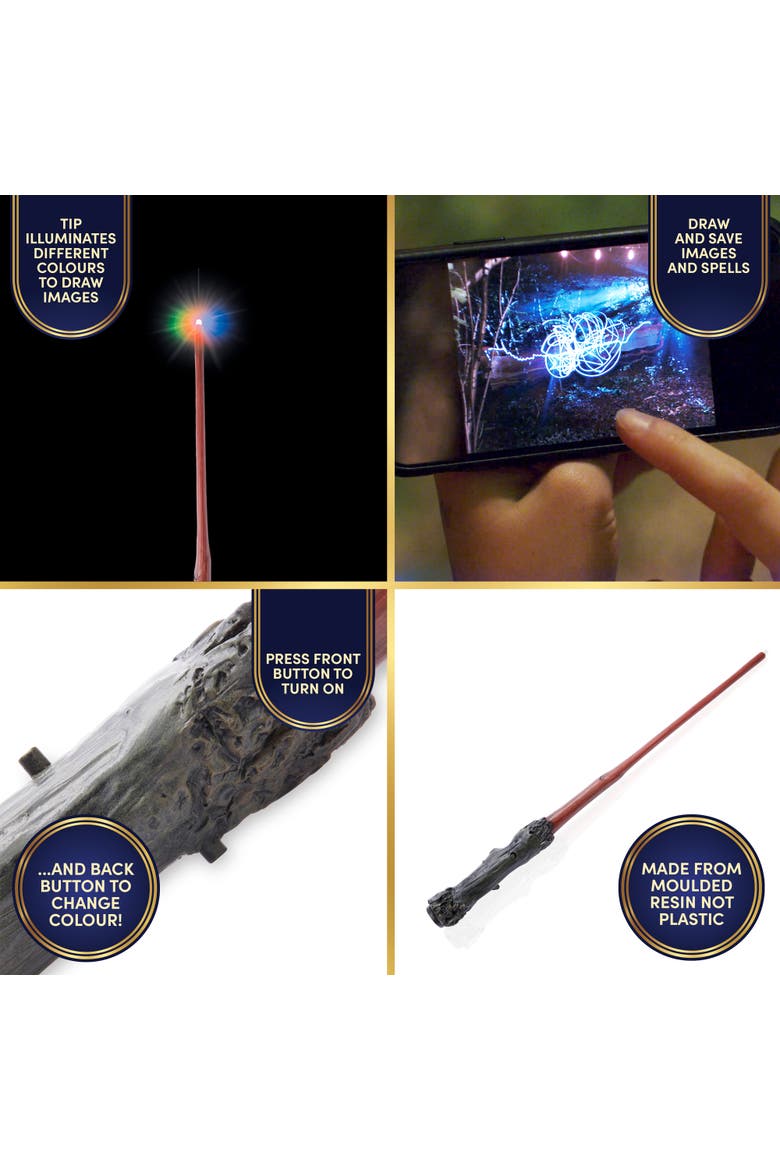 Deluxe Lumos Wand 14" Harry Potter Replica, Led Tip, Alternate, color, Brown