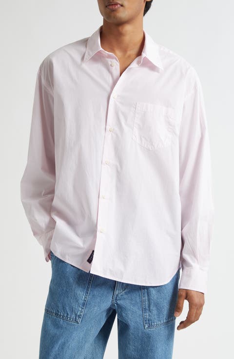 Oversize Cotton Poplin Button-Up Shirt