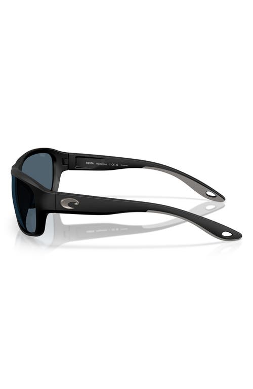 Costa Del Mar Clipperton 58mm Polarized Rectangular Sunglasses In Matte Black/gray 580p