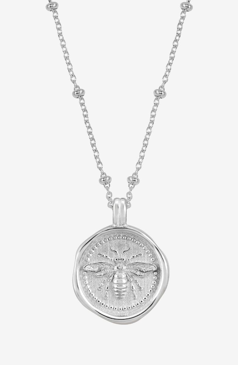 Dower & Hall Queen Bee Talisman Necklace, Main, color, Sterling Silver