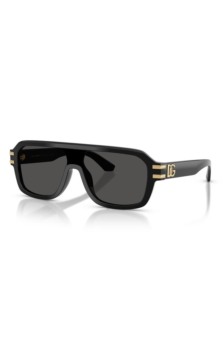 Dolce&Gabbana 127mm Pilot Sunglasses, Alternate, color, Black / Dark Grey