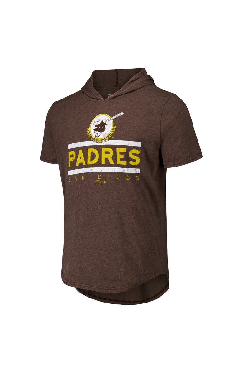 Majestic Threads Men's Majestic Threads Brown San Diego Padres Tri-Blend Hoodie T-Shirt, Alternate, color, 