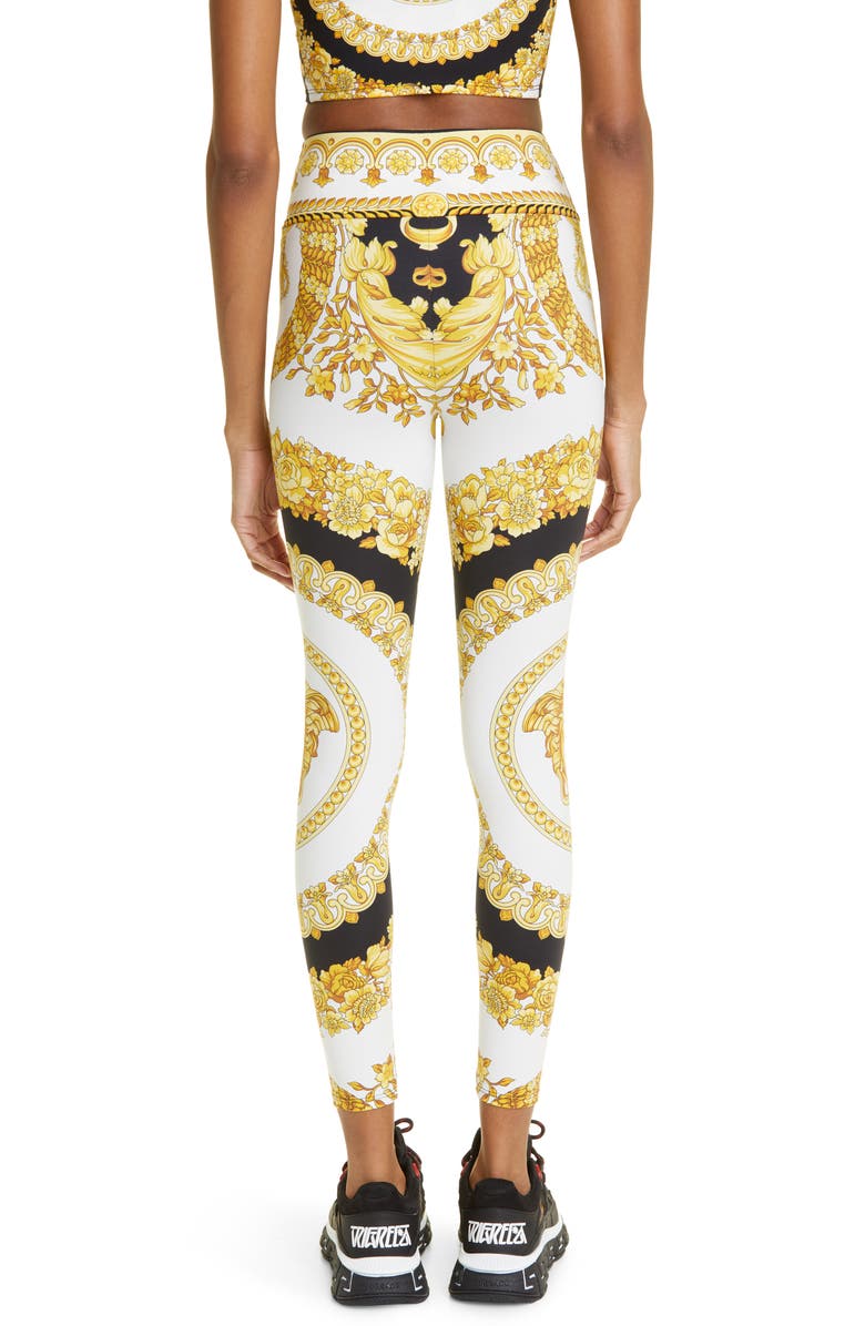 Versace Medusa Head Print Leggings, Alternate, color,