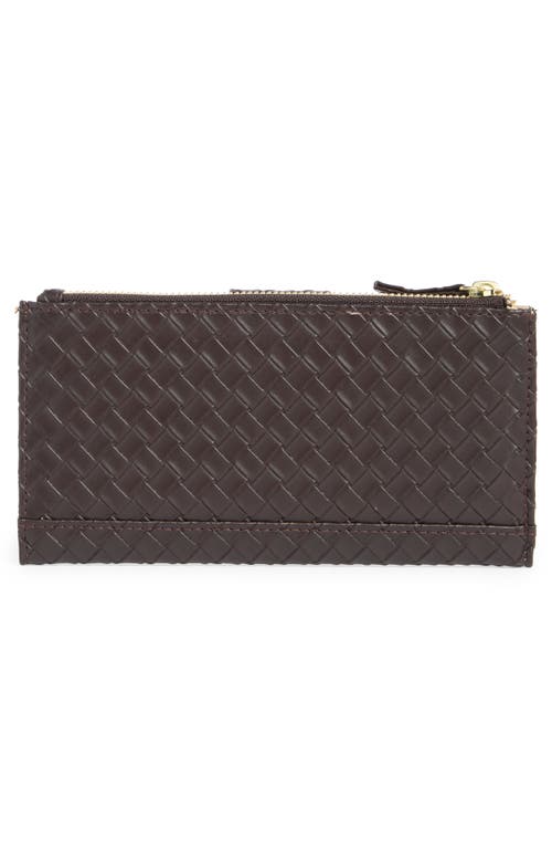 Mundi Small Leather Goods Lottie Woven Wallet In Brown
