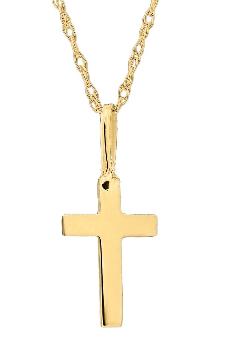 14k Gold Cross Necklace, Main, color, GOLD
