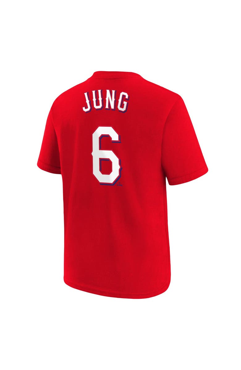 Nike Youth Nike Josh Jung Red Texas Rangers Name & Number T-Shirt, Alternate, color, Red