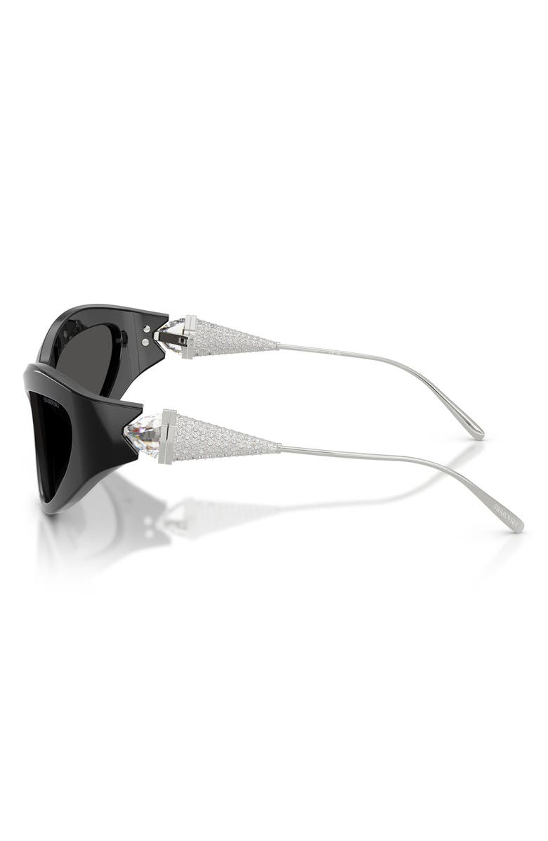 Swarovski 60mm Cat Eye Sunglasses, Alternate, color, Black / Dark Grey