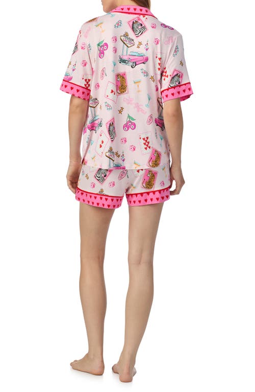 Room Service Pjs Print Short Pajamas In Pink