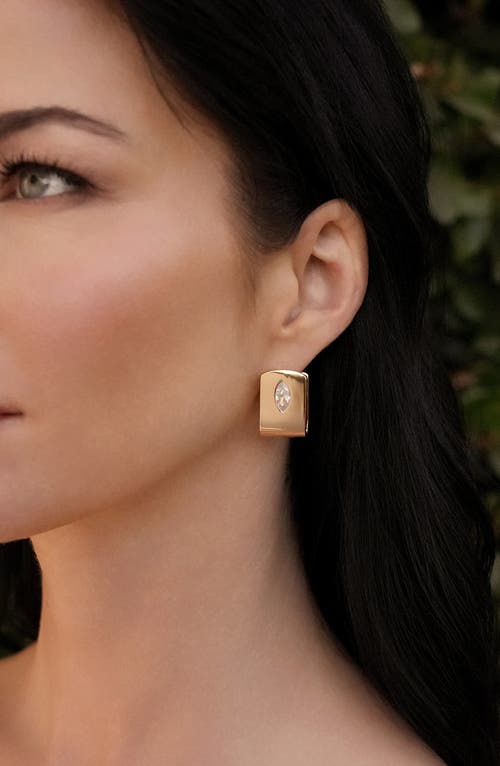 Ettika Marquise Crystal Huggie Earrings In Gold
