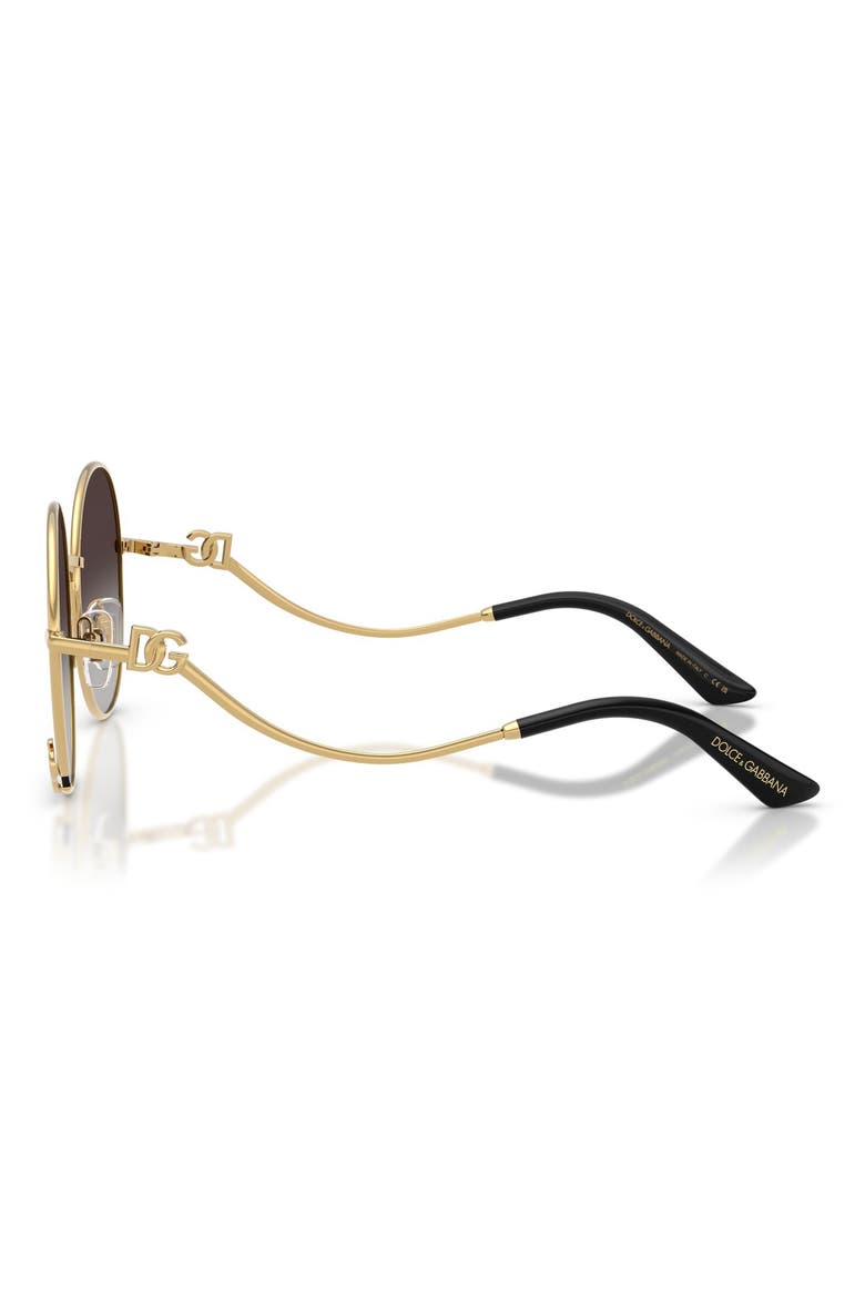 56mm Gradient Round Sunglasses, Alternate, color, GOLD / GREY GRADIENT