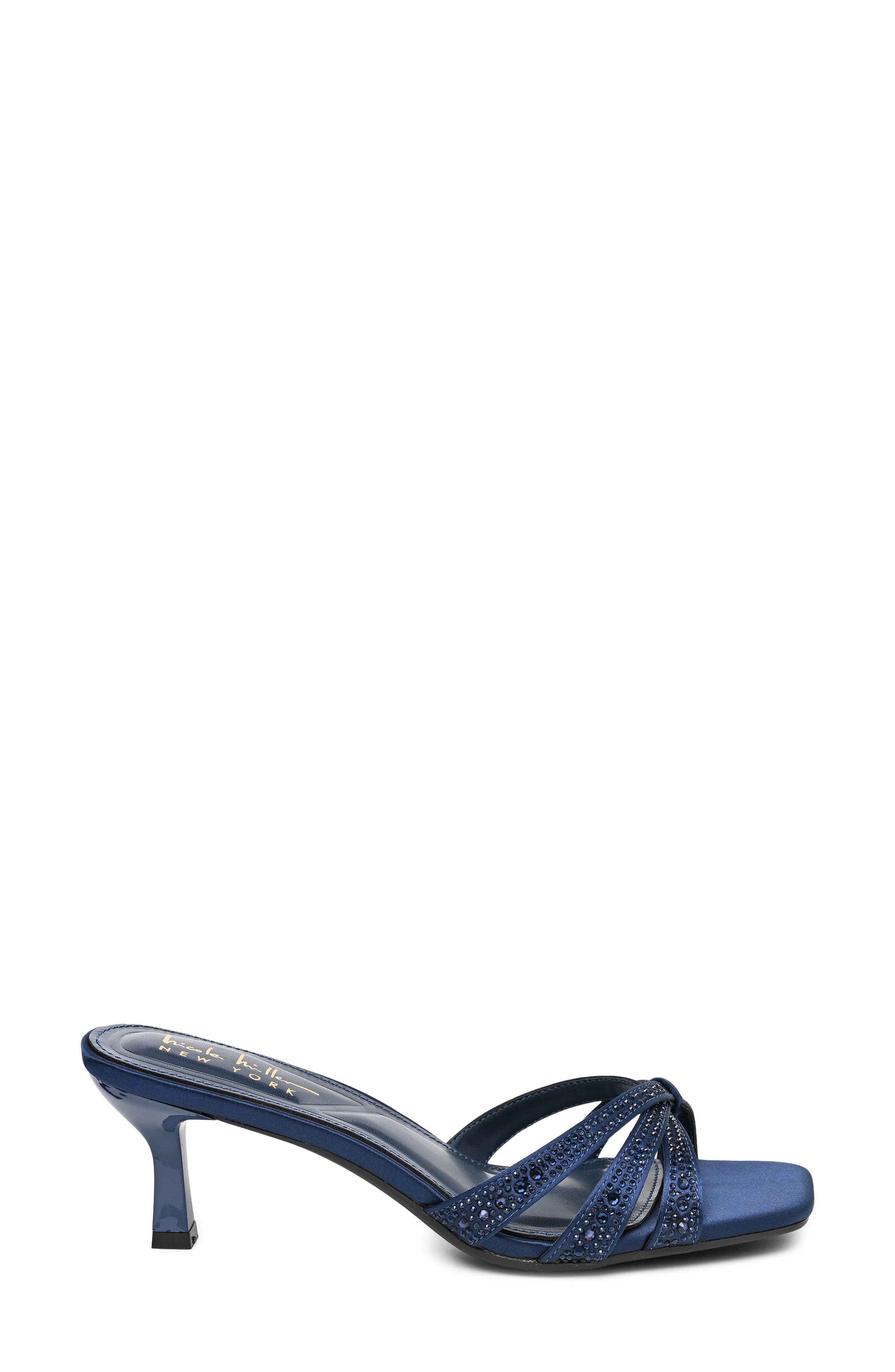 Strappy Slide Sandal, Alternate, color, NAVY SATIN