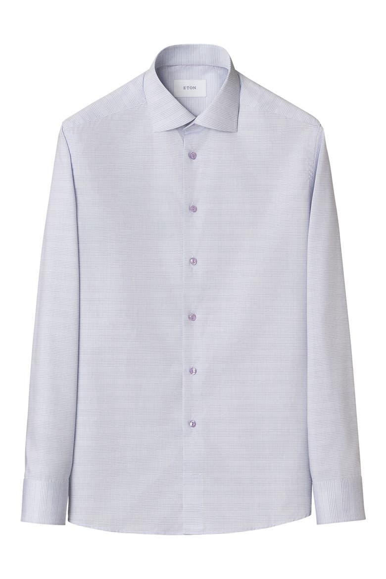 Contemporary Fit Prince of Wales Check Dress Shirt, Alternate, color, LIGHT PURPLE