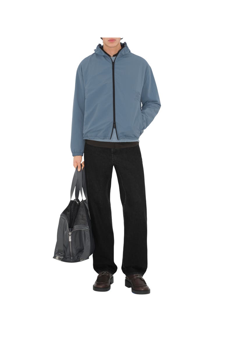 Burberry Reversible Check Hooded Jacket, Alternate, color, Pewter