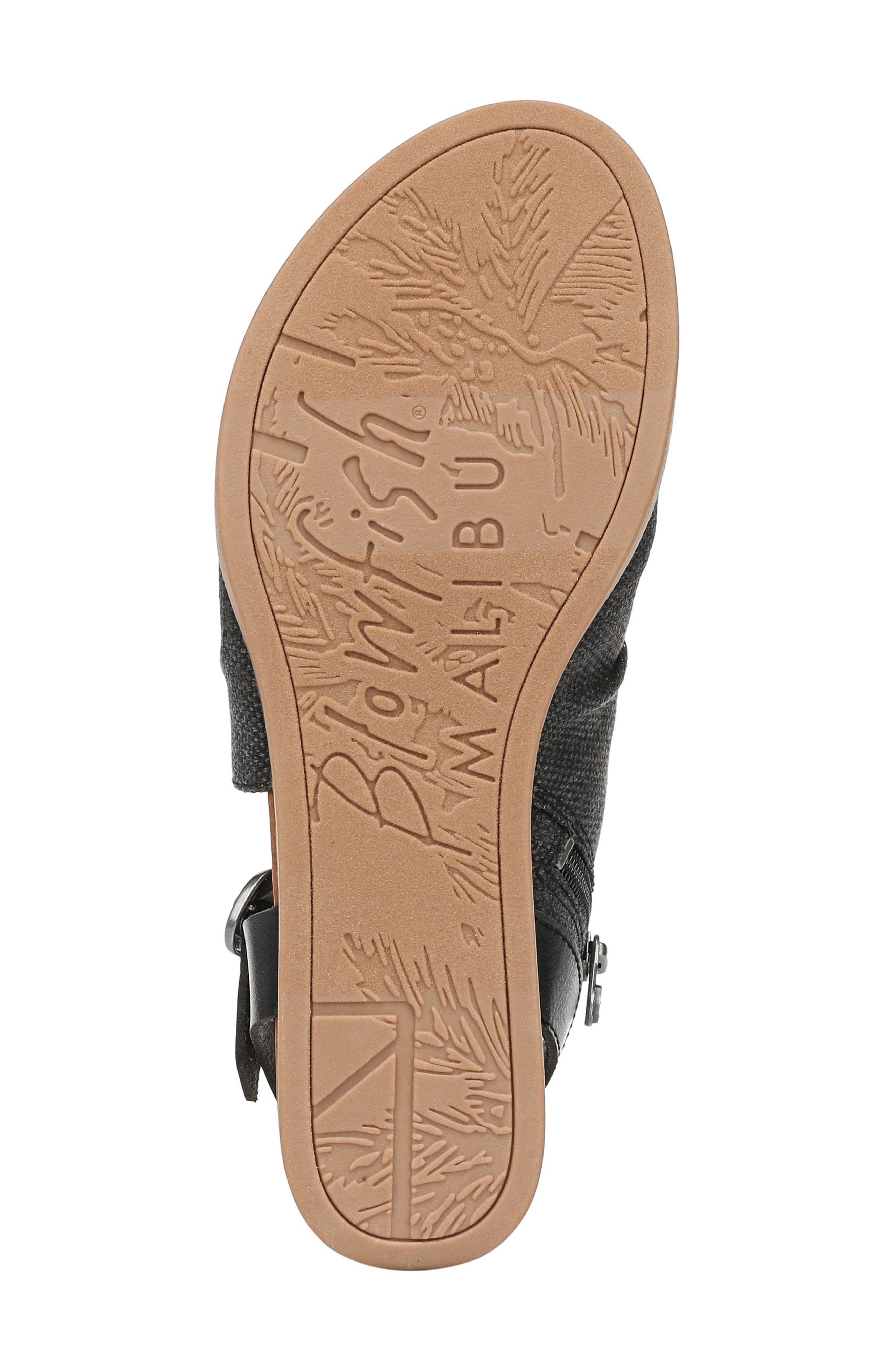 Blowfish Malibu Aspire Wedge Sandal, Alternate, color, Black Canvas/ Faux Leather
