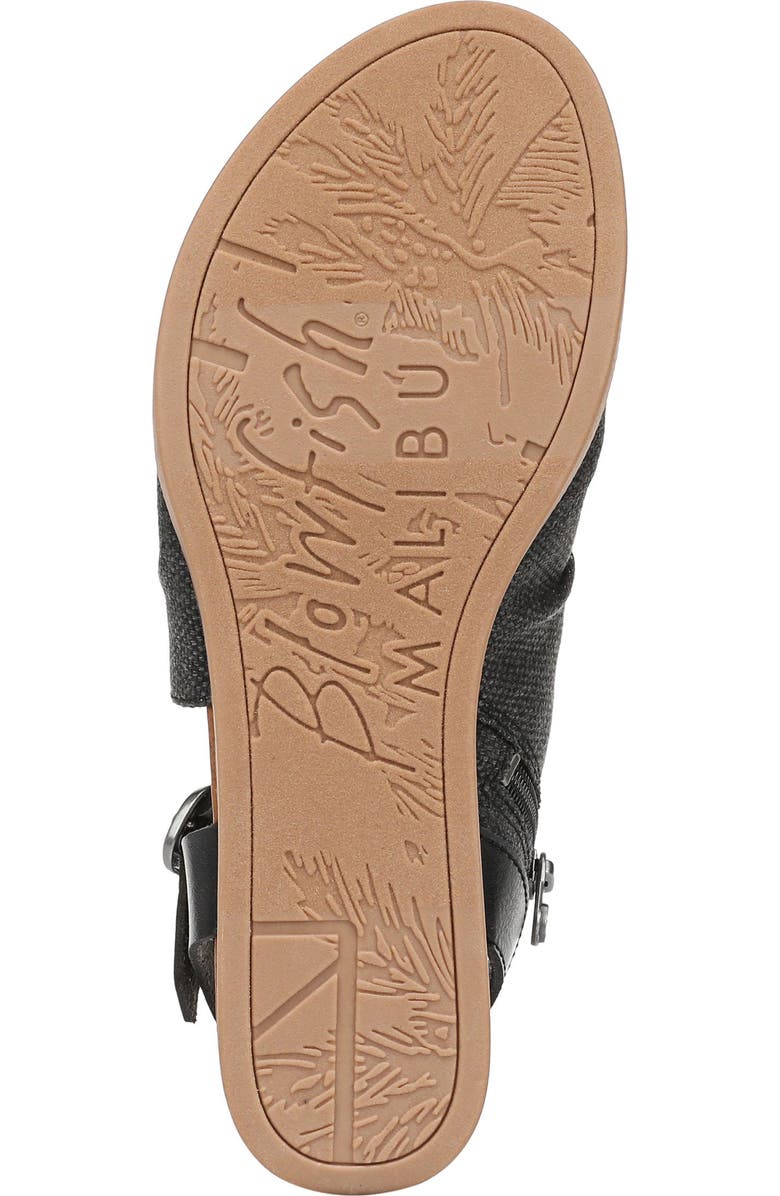 Blowfish Malibu Aspire Wedge Sandal, Alternate, color, Black Canvas/ Faux Leather