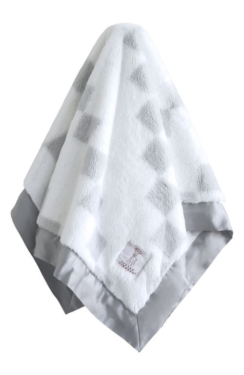 Shop Little Giraffe Stairway Luxe Strand Faux Fur Blanket In Silver
