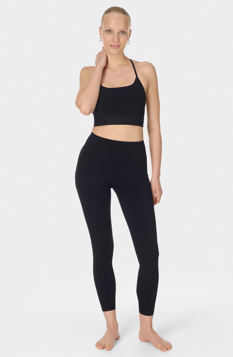 Sweaty Betty Ribbed Pocket Leggings, Alternate, color, Black