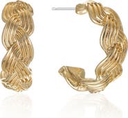 Ettika Modern Day Twist Hoop Earrings